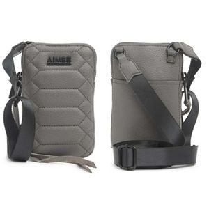 Aimee Kestenberg quilted Capri leather crossbody phone bag glacial grey New